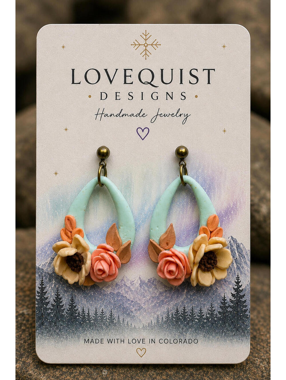 Havsblomma | Seafoam Wildflower Garden Teardrop Earrings